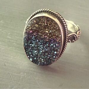 Lori Bonn 925 Sterling Silver Druzy Ring Size 8.5